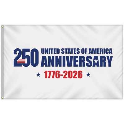 5' x 8' Single Reverse White America 250 Anniversary Flag